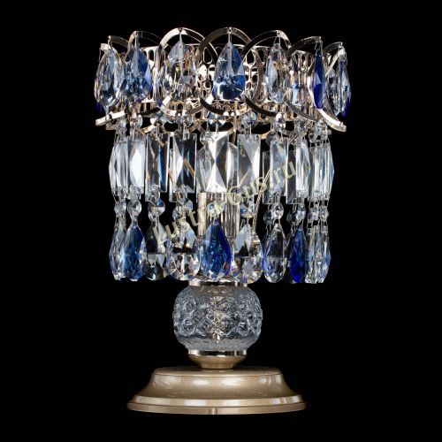 Настольная лампа Астра №1 синяя в Сочи Гусь Хрустальный