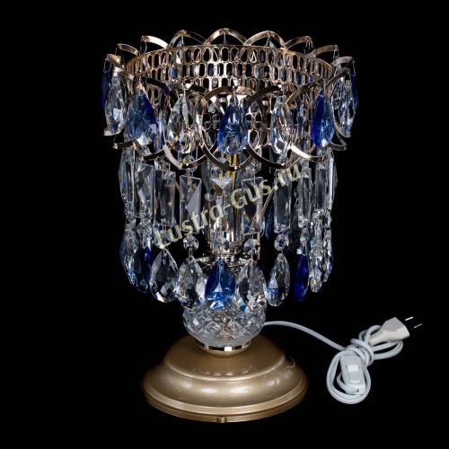 Настольная лампа Астра №1 синяя в Сочи Гусь Хрустальный