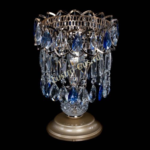 Настольная лампа Астра №1 синяя в Сочи Гусь Хрустальный