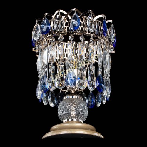 Настольная лампа Астра №1 синяя в Сочи Гусь Хрустальный