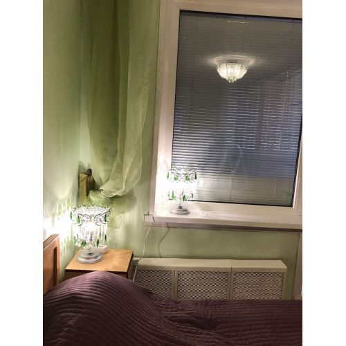 Настольная лампа Астра №1 зеленая в Сочи Гусь Хрустальный