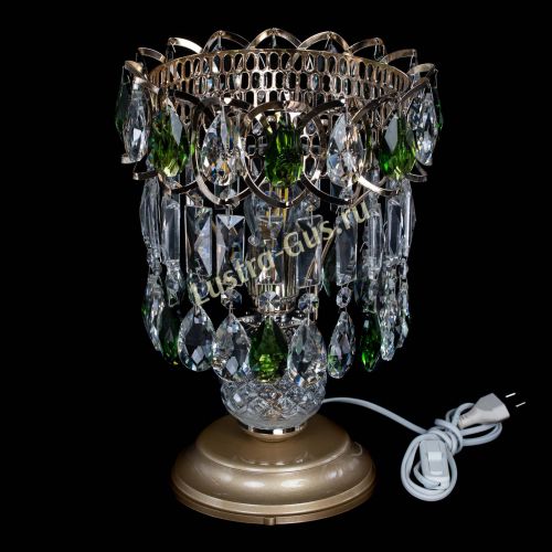 Настольная лампа Астра №1 зеленая в Сочи Гусь Хрустальный