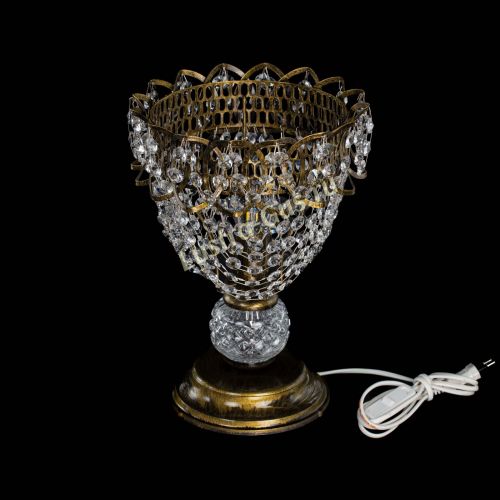 Настольная лампа Астра ажур №1 под бронзу в Сочи Гусь Хрустальный