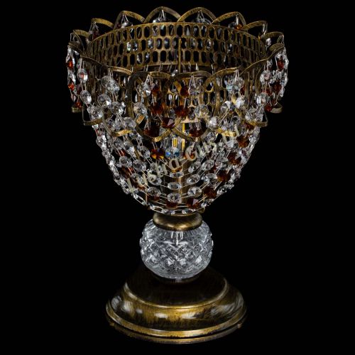 Настольная лампа Астра ажур №1 под бронзу Чайная в Сочи Гусь Хрустальный