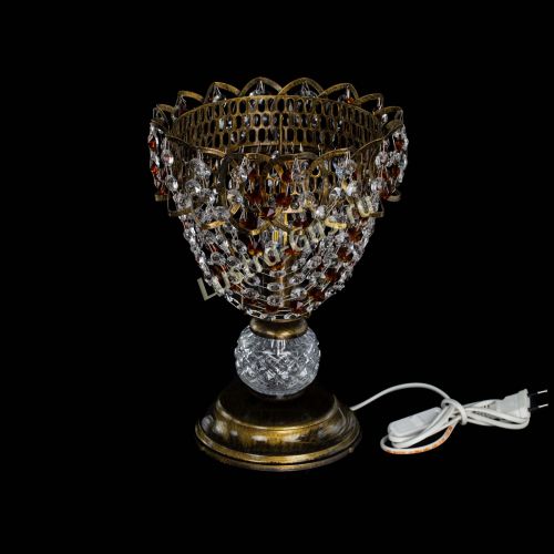 Настольная лампа Астра ажур №1 под бронзу Чайная в Сочи Гусь Хрустальный