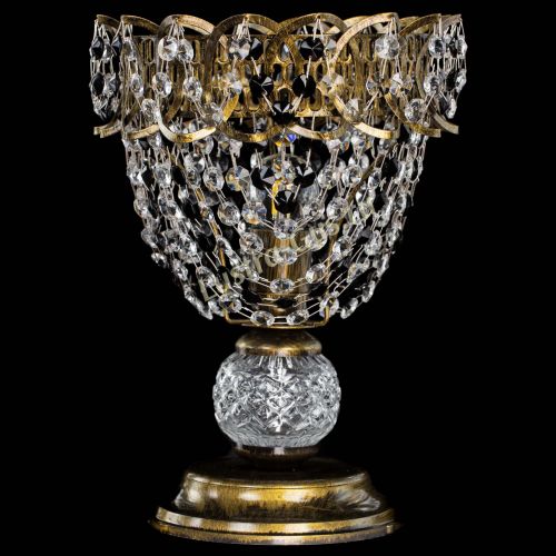 Настольная лампа Астра ажур №1 под бронзу Черная в Сочи Гусь Хрустальный