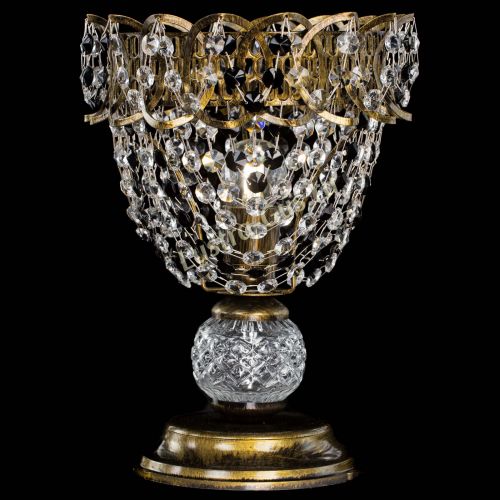 Настольная лампа Астра ажур №1 под бронзу Черная в Сочи Гусь Хрустальный