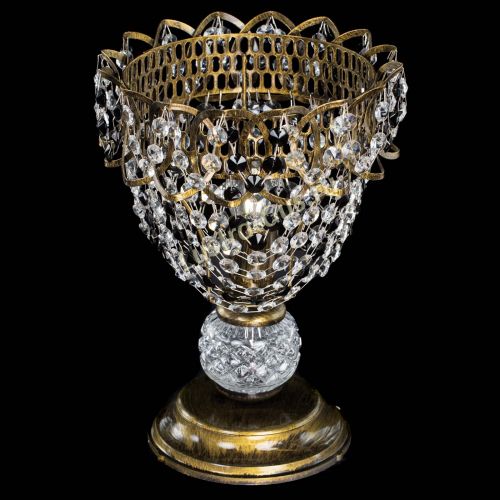 Настольная лампа Астра ажур №1 под бронзу Черная в Сочи Гусь Хрустальный