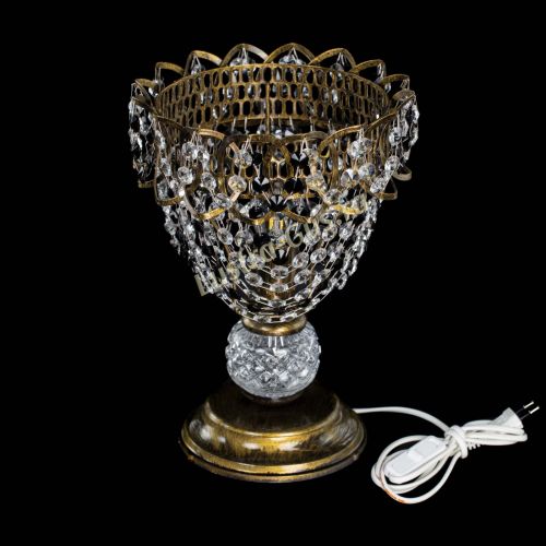 Настольная лампа Астра ажур №1 под бронзу Черная в Сочи Гусь Хрустальный