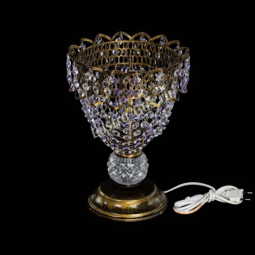 Настольная лампа Астра ажур №1 под бронзу Фиолетовая в Сочи Гусь Хрустальный