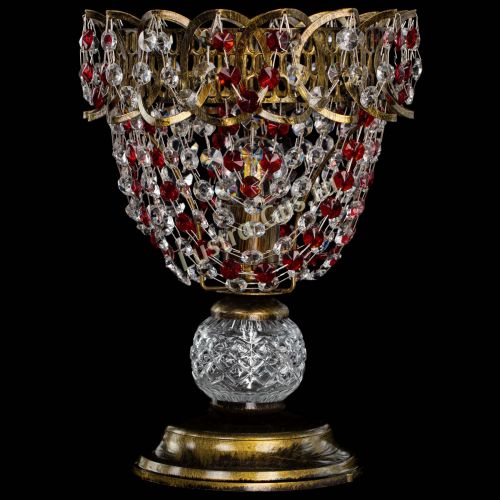 Настольная лампа Астра ажур №1 под бронзу Красная в Сочи Гусь Хрустальный