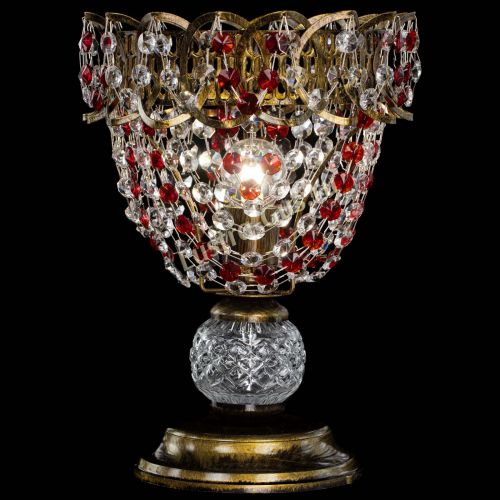 Настольная лампа Астра ажур №1 под бронзу Красная в Сочи Гусь Хрустальный