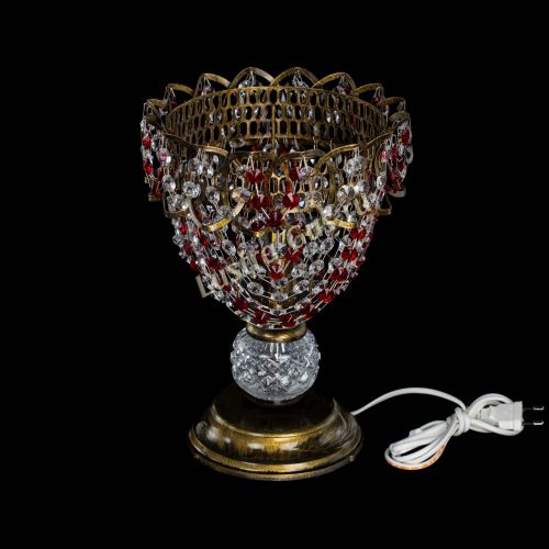 Настольная лампа Астра ажур №1 под бронзу Красная в Сочи Гусь Хрустальный