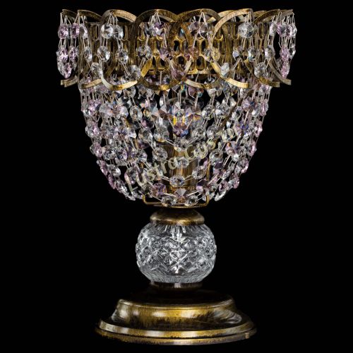 Настольная лампа Астра ажур №1 под бронзу Розовая в Сочи Гусь Хрустальный