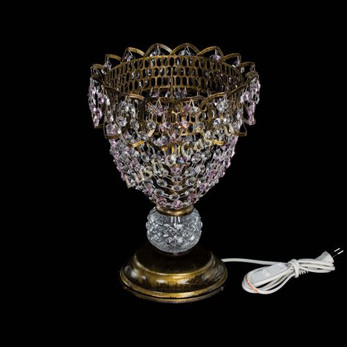 Настольная лампа Астра ажур №1 под бронзу Розовая в Сочи Гусь Хрустальный