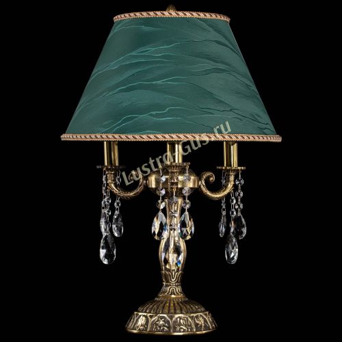Бронзовая настольная лампа Аврора №3 Баден с абажуром в Сочи Гусь Хрустальный