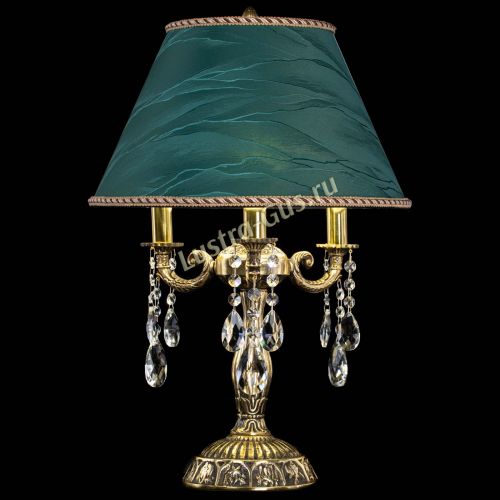 Бронзовая настольная лампа Аврора №3 Баден с абажуром в Сочи Гусь Хрустальный