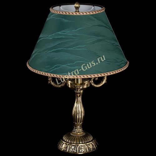 Бронзовая настольная лампа Аврора №3 с абажуром в Сочи Гусь Хрустальный