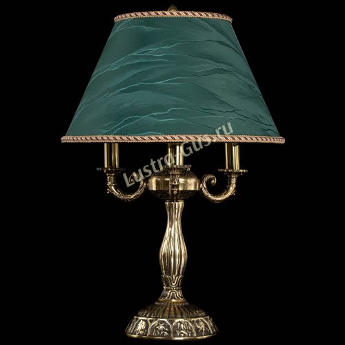 Бронзовая настольная лампа Аврора №3 с абажуром в Сочи Гусь Хрустальный