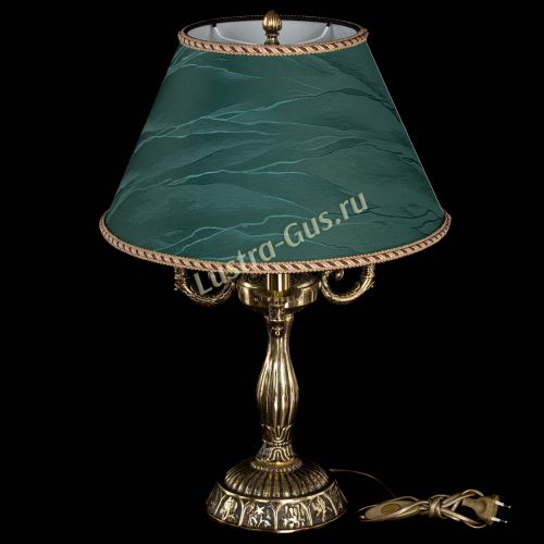 Бронзовая настольная лампа Аврора №3 с абажуром в Сочи Гусь Хрустальный
