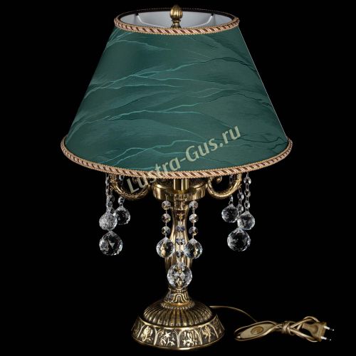 Бронзовая настольная лампа Аврора №3 Шар с абажуром в Сочи Гусь Хрустальный
