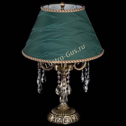 Бронзовая настольная лампа Аврора №3 Журавлик с абажуром в Сочи Гусь Хрустальный