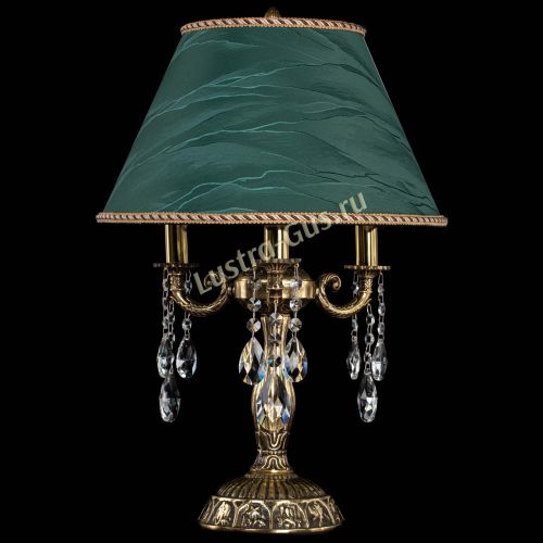 Бронзовая настольная лампа Аврора №3 Журавлик с абажуром в Сочи Гусь Хрустальный