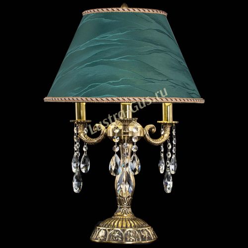 Бронзовая настольная лампа Аврора №3 Журавлик с абажуром в Сочи Гусь Хрустальный