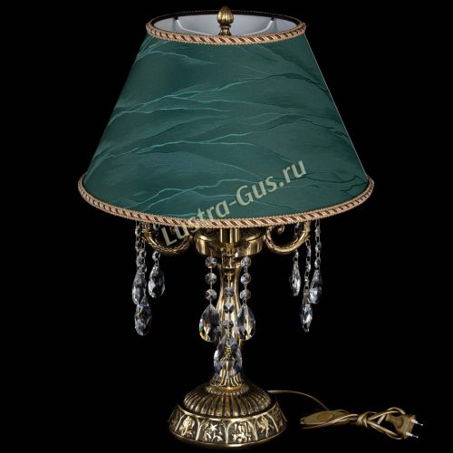 Бронзовая настольная лампа Аврора №3 Журавлик с абажуром в Сочи Гусь Хрустальный