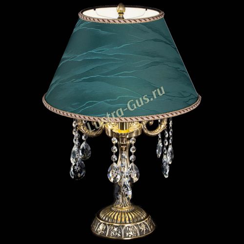 Бронзовая настольная лампа Аврора №3 Звездочка с абажуром в Сочи Гусь Хрустальный