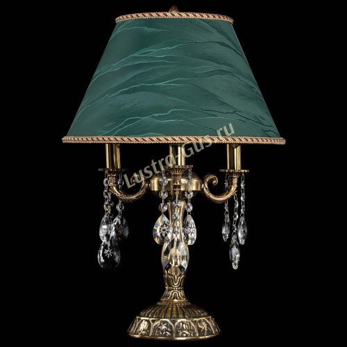 Бронзовая настольная лампа Аврора №3 Звездочка с абажуром в Сочи Гусь Хрустальный