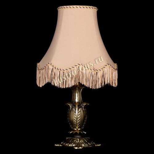 Бронзовая настольная лампа Делия №1 с абажуром в Сочи Гусь Хрустальный