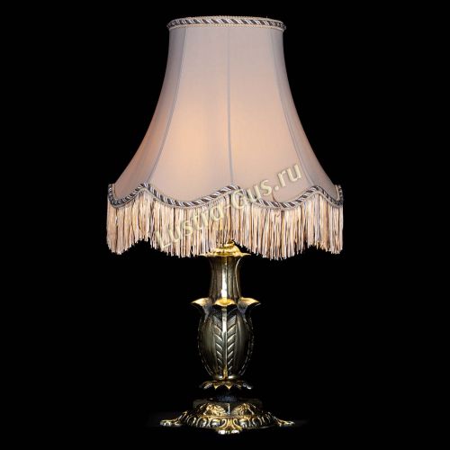 Бронзовая настольная лампа Делия №1 с абажуром в Сочи Гусь Хрустальный