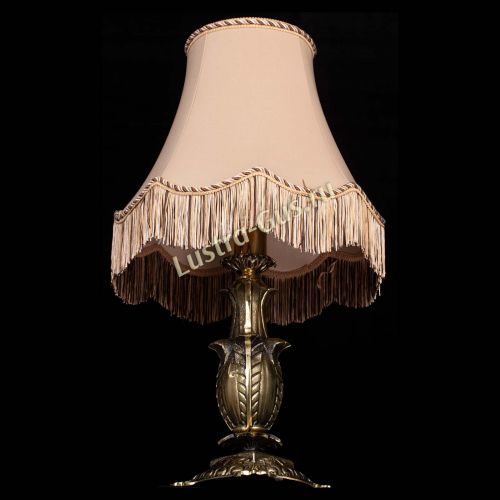 Бронзовая настольная лампа Делия №1 с абажуром в Сочи Гусь Хрустальный