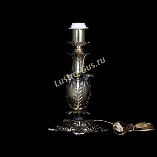 Бронзовая настольная лампа Делия №1 с абажуром в Сочи Гусь Хрустальный