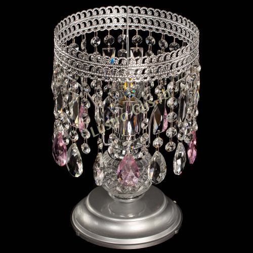Настольная лампа Флоренция №1 розовая в Сочи Гусь Хрустальный
