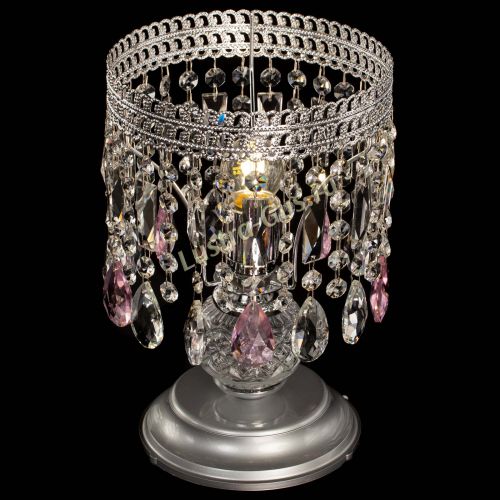 Настольная лампа Флоренция №1 розовая в Сочи Гусь Хрустальный