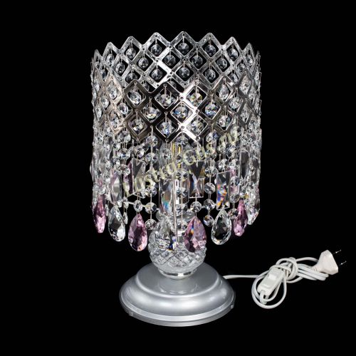 Настольная лампа Корона №1 розовая в Сочи Гусь Хрустальный