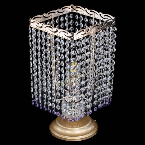 Настольная лампа Квадрат оптикон №1 фиолетовая в Сочи Гусь Хрустальный