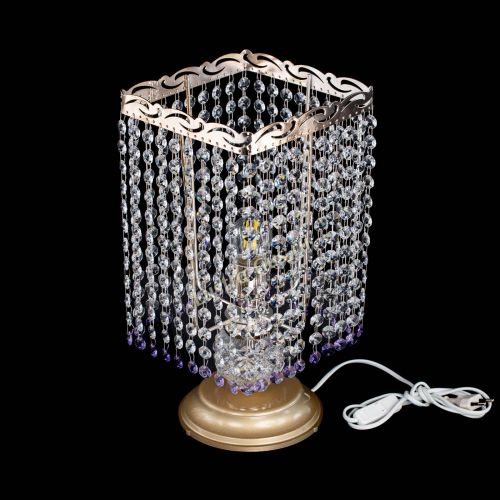 Настольная лампа Квадрат оптикон №1 фиолетовая в Сочи Гусь Хрустальный