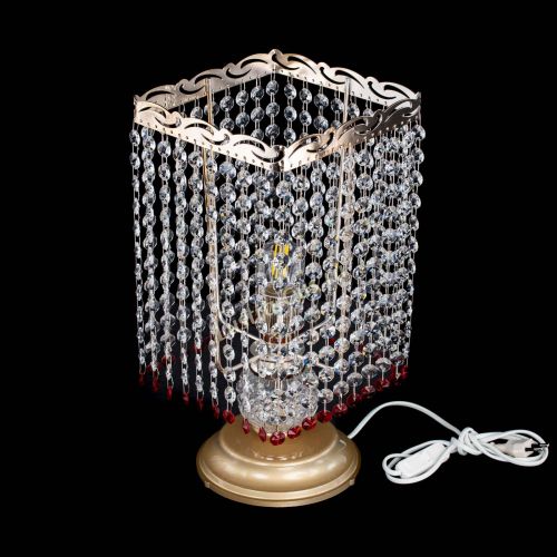 Настольная лампа Квадрат оптикон №1 красная в Сочи Гусь Хрустальный