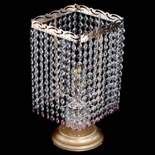 Настольная лампа Квадрат оптикон №1 розовая в Сочи Гусь Хрустальный