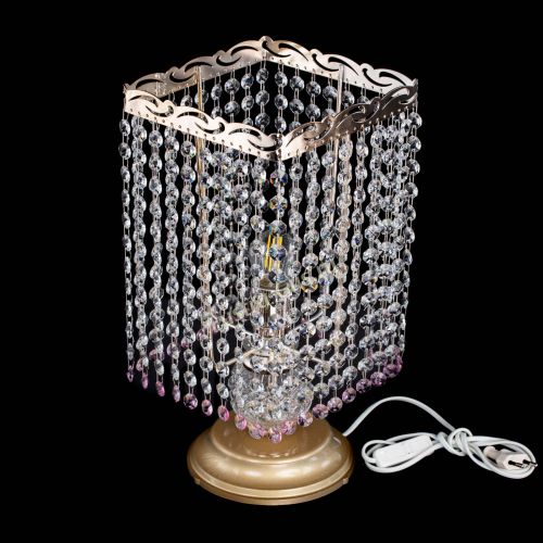 Настольная лампа Квадрат оптикон №1 розовая в Сочи Гусь Хрустальный