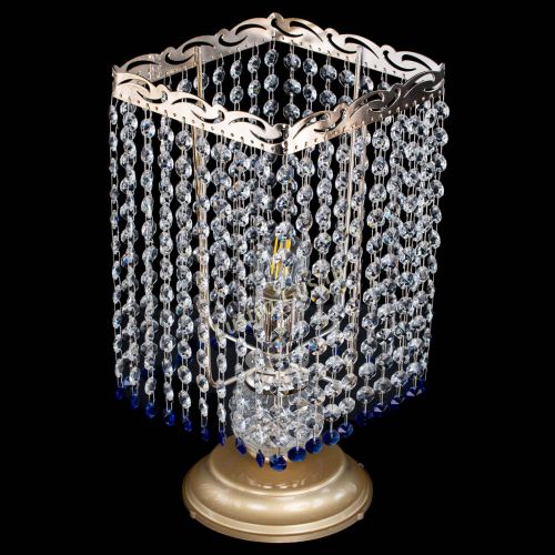 Настольная лампа Квадрат оптикон №1 синяя в Сочи Гусь Хрустальный