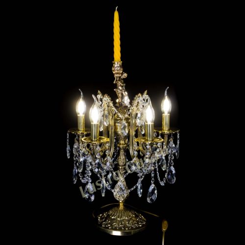 Бронзовая настольная лампа Луиза №5/2 баден в Сочи Гусь Хрустальный