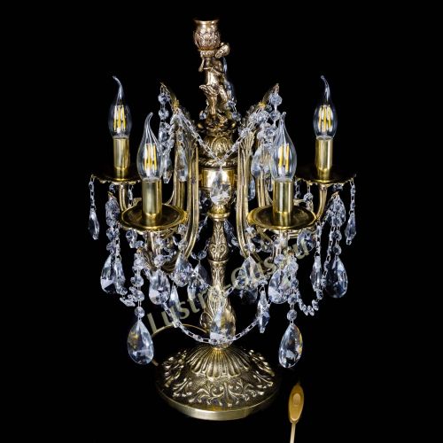 Бронзовая настольная лампа Луиза №5/2 лучик в Сочи Гусь Хрустальный