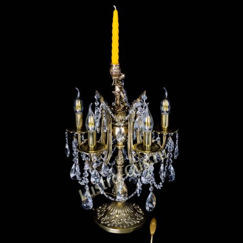 Бронзовая настольная лампа Луиза №5/2 лучик в Сочи Гусь Хрустальный