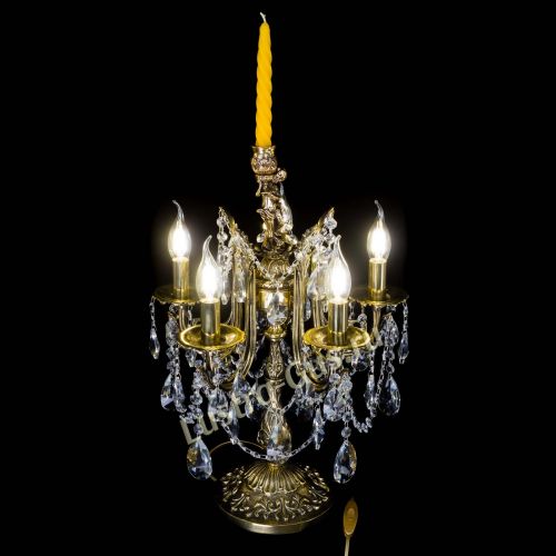 Бронзовая настольная лампа Луиза №5/2 лучик в Сочи Гусь Хрустальный