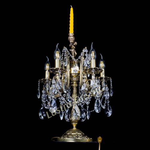 Бронзовая настольная лампа Луиза №5/2 лучик в Сочи Гусь Хрустальный