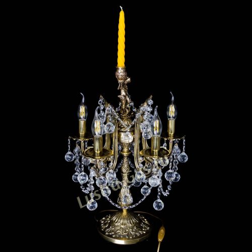 Бронзовая настольная лампа Луиза №5/2 шар в Сочи Гусь Хрустальный